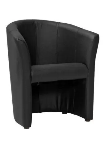 Czarny fotel tapicerowany ekoskórą w kolorze czarnym do salonu TM-1