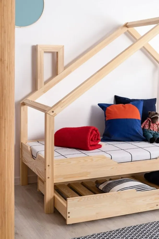 Łóżko dziecięce LUNA B 70x140 sosna domek | MIRAT. w stylu  kolekcja LUNA