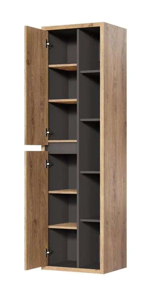Szafka łazienkowa DEVON 801 50 cm dąb/grafit słupek | MIRAT.