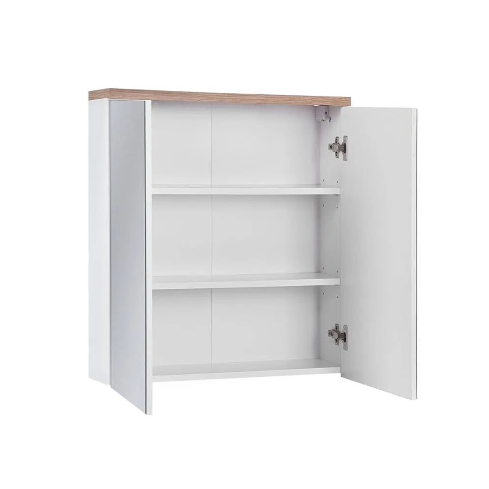 Szafka łazienkowa BALI 80 cm biała z lustrem | MIRAT.  kolekcja BALI