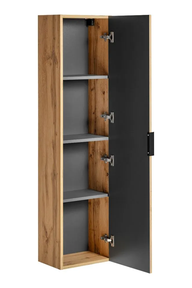 Szafka łazienkowa ADEL OAK 80 35cm dąb wotan wysoka I sklep meblowy MIRAT. styl RYFLOWANY, SKANDYNAWSKI