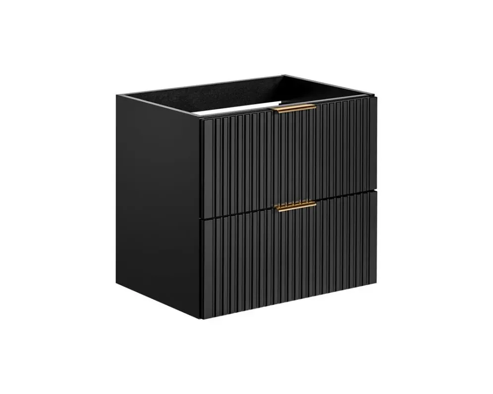 Wisząca szafka pod umywalkę ADEL BLACK 82 60cm czarny mat I sklep meblowy MIRAT. styl LOFT, RYFLOWANY