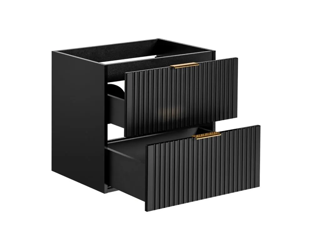 Wisząca szafka pod umywalkę ADEL BLACK 82 60cm czarny mat I sklep meblowy MIRAT. styl LOFT, RYFLOWANY