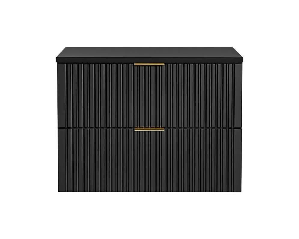 Szafka pod umywalkę ADEL BLACK 82 80cm czarny mat ryflowane fronty I sklep meblowy MIRAT. styl LOFT, RYFLOWANY