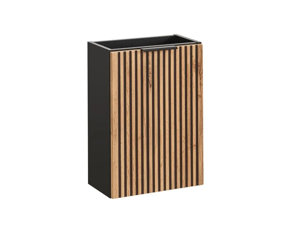 Szafka pod umywalkę BLACK WOTAN 82 40cm czarna/dąb wąska I sklep meblowy MIRAT. styl LOFT, RYFLOWANY