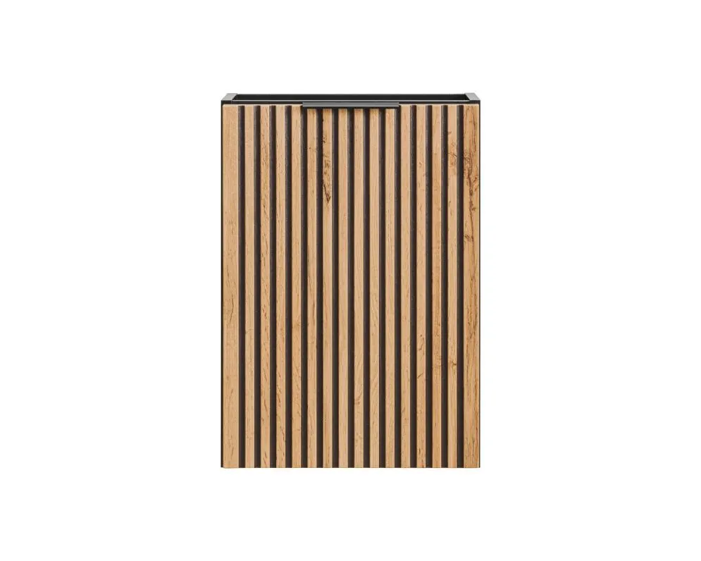 Szafka pod umywalkę BLACK WOTAN 82 40cm czarna/dąb wąska I sklep meblowy MIRAT. styl LOFT, RYFLOWANY