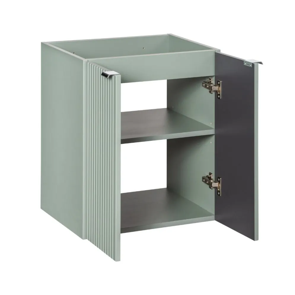 Szafka pod umywalkę LINE REED GREEN D 82-60-2D zielona szałwiowa I sklep meblowy MIRAT. styl RYFLOWANY