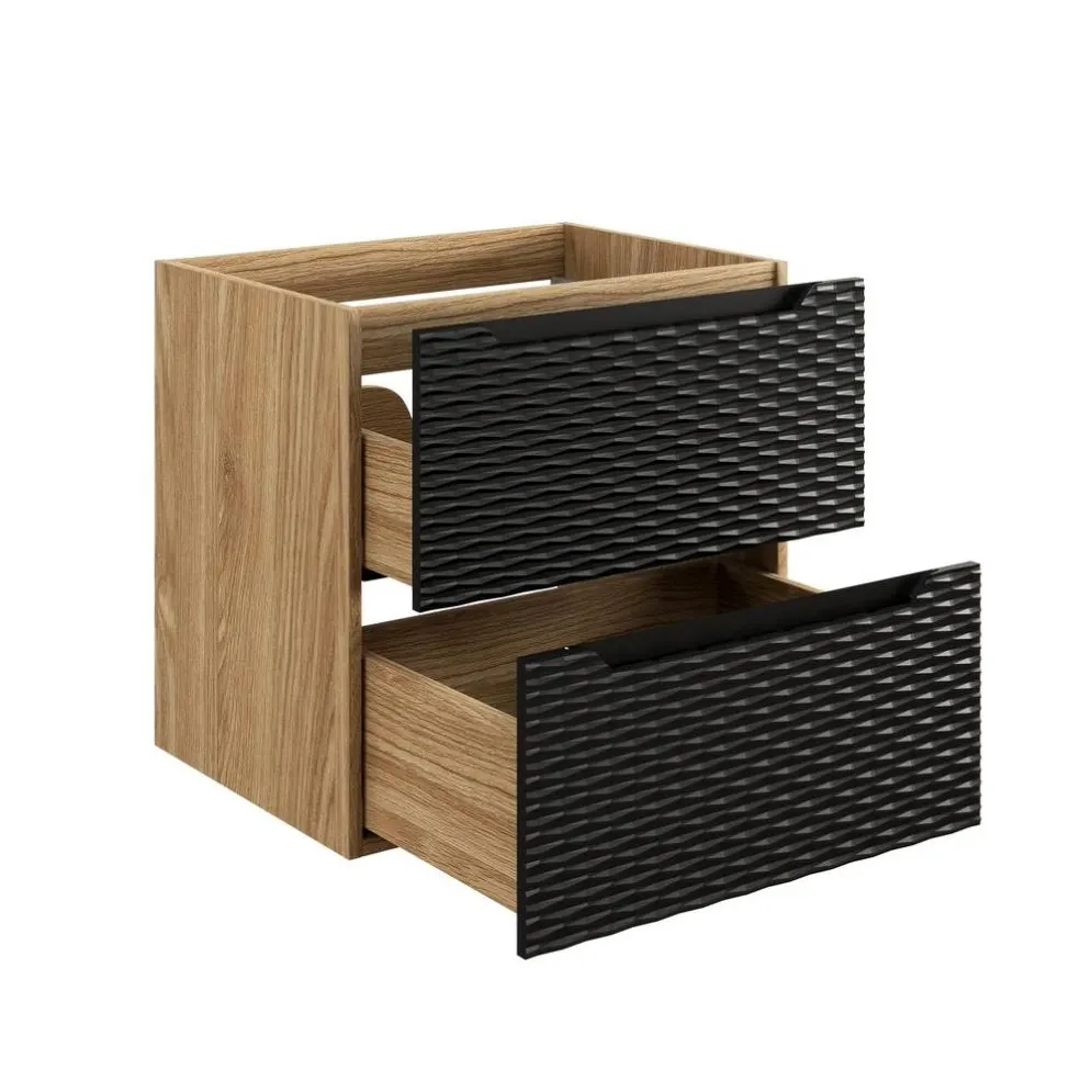 Szafka pod umywalkę OCEAN BLACK 82-60-2S 60cm dąb olejowany/czarna z szufladami I sklep meblowy MIRAT. styl GLAMOUR