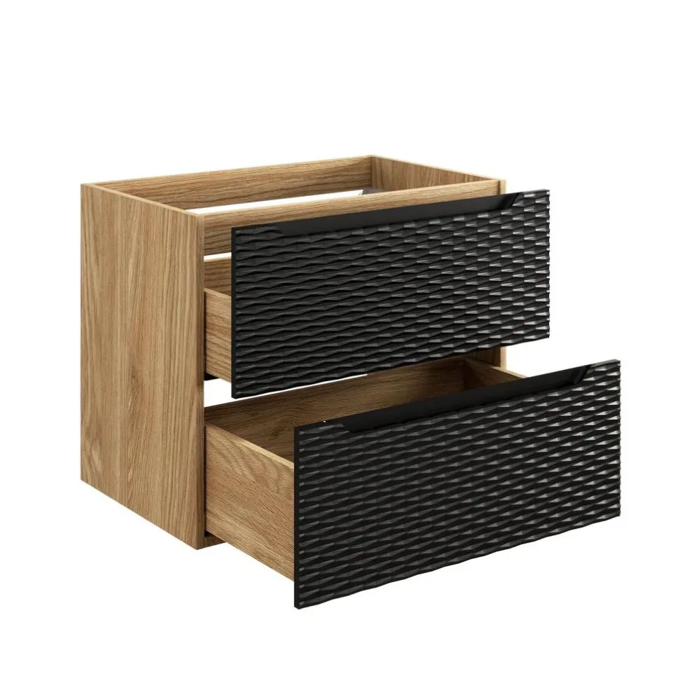 Szafka pod umywalkę OCEAN BLACK 82-70-2S 70cm dąb olejowany/czarna z szufladami I sklep meblowy MIRAT. styl GLAMOUR