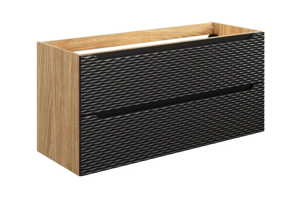 Szafka pod umywalkę OCEAN BLACK 82-120-2S 120cm dąb olejowany/czarna do łazienki I sklep meblowy MIRAT. styl GLAMOUR kolekcja OCEAN