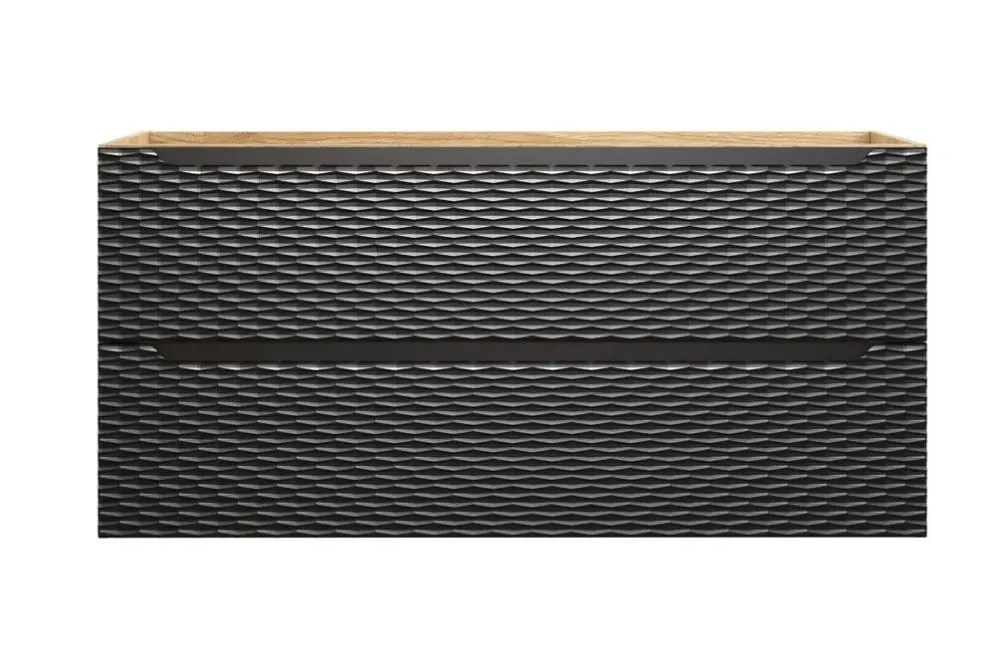Szafka pod umywalkę OCEAN BLACK 82-120-2S 120cm dąb olejowany/czarna do łazienki I sklep meblowy MIRAT. styl GLAMOUR kolekcja OCEAN