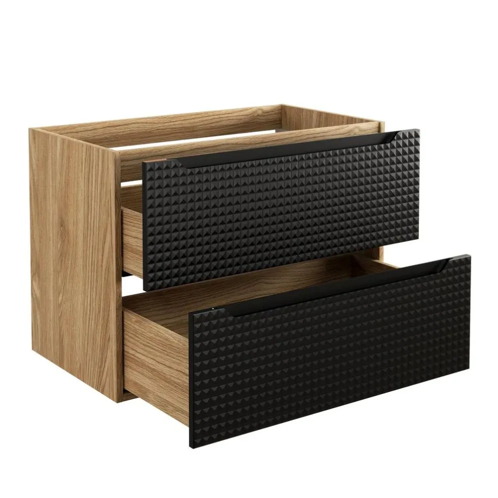 Szafka pod umywalkę LUXOR BLACK 82-80-2S 80cm dąb olejowany/czarna z szufladami I sklep meblowy MIRAT. styl GLAMOUR kolekcja LUXOR