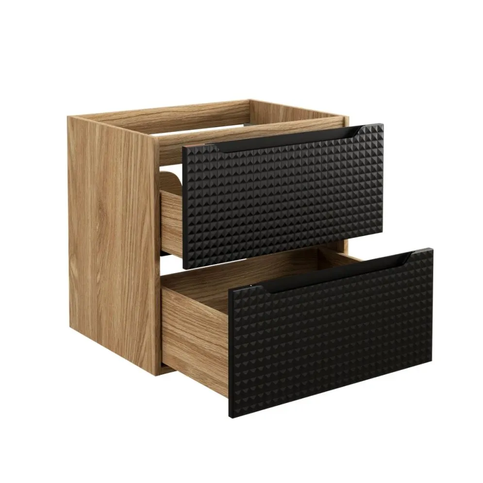 Szafka pod umywalkę LUXOR BLACK 82-60-2S 60cm dąb olejowany/czarna wisząca I sklep meblowy MIRAT. styl GLAMOUR