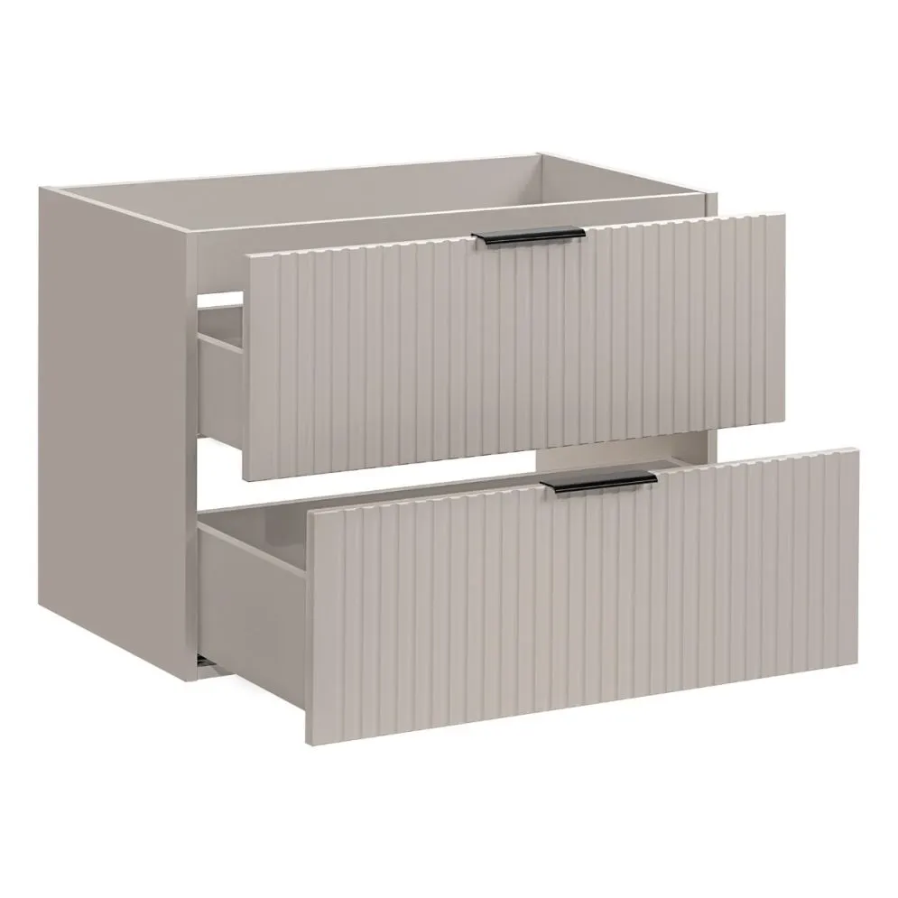 Szafka pod umywalkę ADEL CASHMERE 82-80-2S 80cm kaszmirowa z szufladami I sklep meblowy MIRAT. styl GLAMOUR, RYFLOWANY kolekcja ADEL