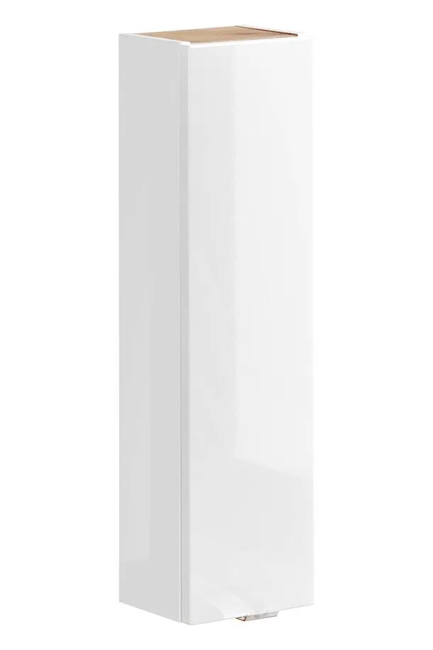 Wąska szafka łazienkowa CAPRI WHITE 830 20 cm biały połysk/dąb craft I sklep meblowy MIRAT. styl SKANDYNAWSKI kolekcja CAPRI