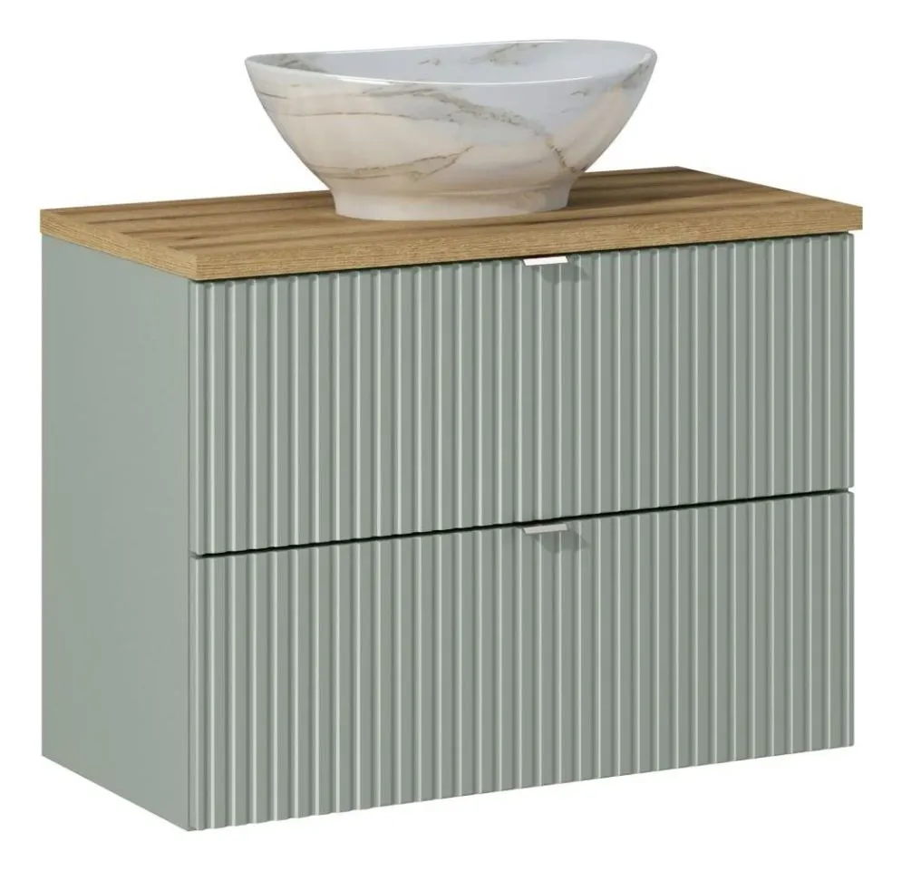 Szafka pod umywalkę LINE REED GREEN D 82-80-2S zielona wisząca I sklep meblowy MIRAT. styl RYFLOWANY