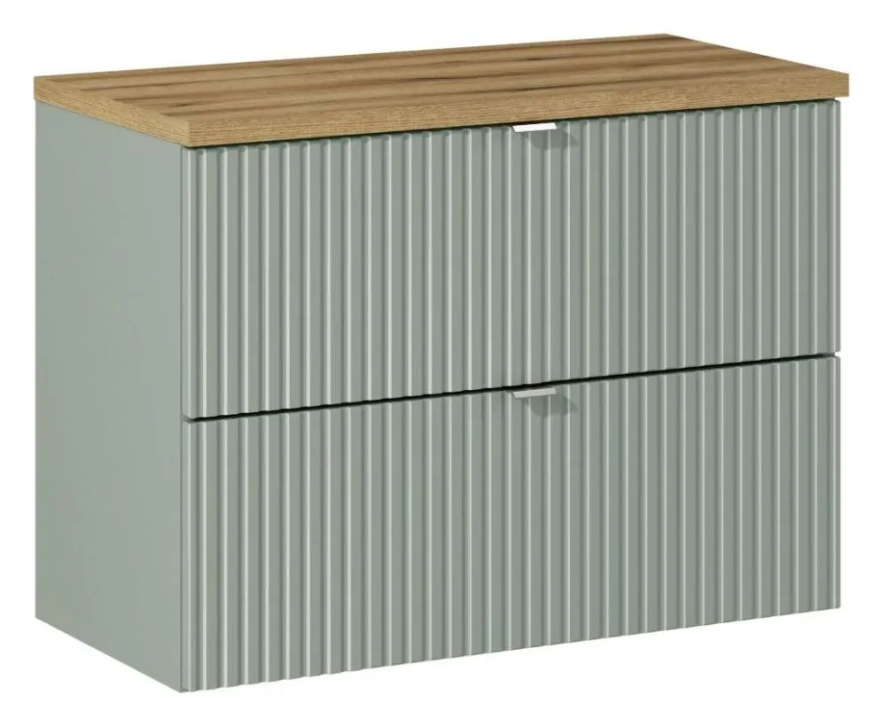 Szafka pod umywalkę LINE REED GREEN D 82-80-2S zielona wisząca I sklep meblowy MIRAT. styl RYFLOWANY