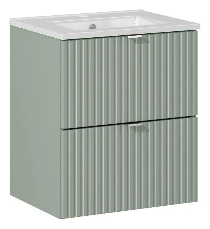 Szafka pod umywalkę LINE REED GREEN D 82-50-2S zielona szałwiowa I sklep meblowy MIRAT. styl RYFLOWANY kolekcja LINE REED GREEN