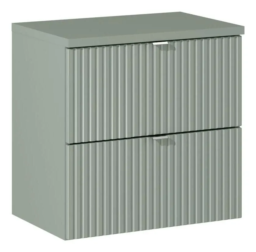 Szafka pod umywalkę LINE REED GREEN D 82-60-2S zielona z szufladami I sklep meblowy MIRAT. styl RYFLOWANY