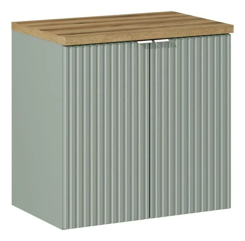 Szafka pod umywalkę LINE REED GREEN D 82-60-2D zielona szałwiowa I sklep meblowy MIRAT. styl RYFLOWANY