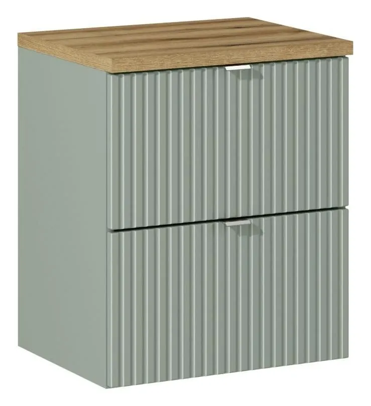 Szafka pod umywalkę LINE REED GREEN D 82-50-2S zielona szałwiowa I sklep meblowy MIRAT. styl RYFLOWANY kolekcja LINE REED GREEN