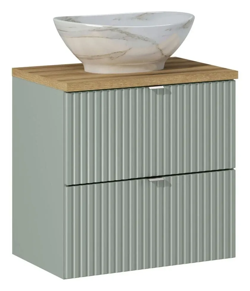 Szafka pod umywalkę LINE REED GREEN D 82-60-2S zielona z szufladami I sklep meblowy MIRAT. styl RYFLOWANY