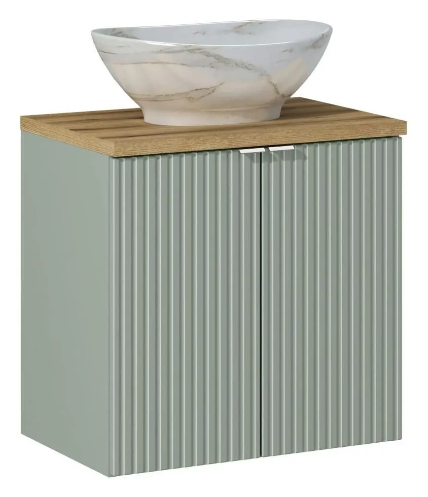 Szafka pod umywalkę LINE REED GREEN D 82-60-2D zielona szałwiowa I sklep meblowy MIRAT. styl RYFLOWANY