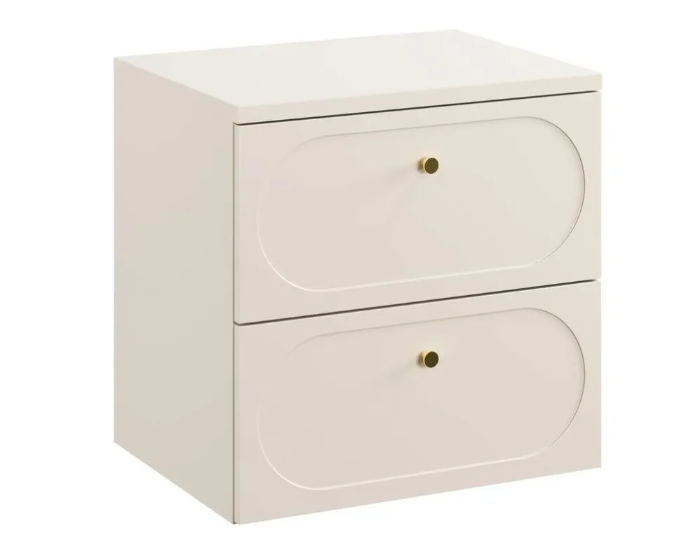 Szafka pod umywalkę nablatową DONNA SAND 2S 60cm beż piaskowy z blatem I sklep meblowy MIRAT. styl SKANDYNAWSKI kolekcja DONNA