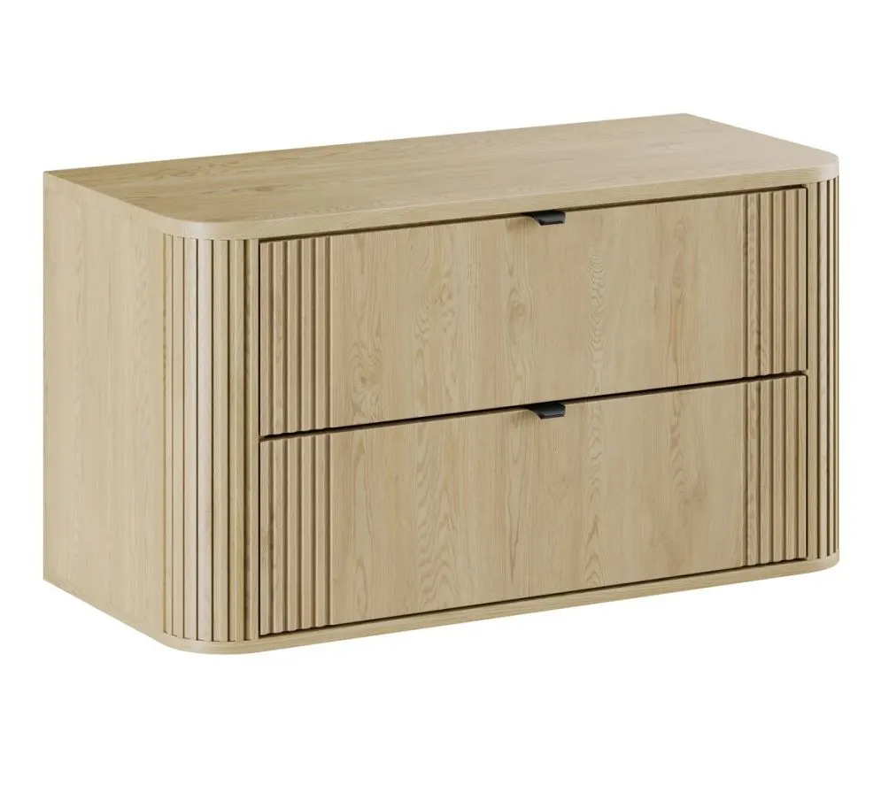 Wisząca szafka pod umywalkę OVALIA CREMONA 2S 100cm dąb cremona z umywalką nablatową LENA I sklep meblowy MIRAT. styl RYFLOWANY, SKANDYNAWSKI kolekcja OVALIA