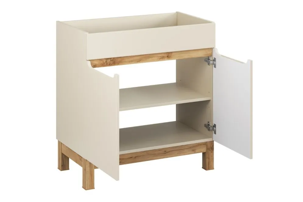 Szafka pod umywalkę BALI 2D 80 cm kaszmirowy mat w stylu skandynawskim I sklep meblowy MIRAT. styl SKANDYNAWSKI kolekcja BALI