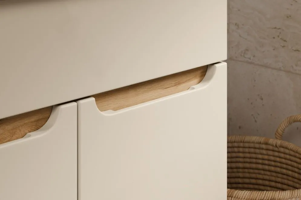 Szafka pod umywalkę BALI 2D 80 cm kaszmirowy mat w stylu skandynawskim I sklep meblowy MIRAT. styl SKANDYNAWSKI kolekcja BALI