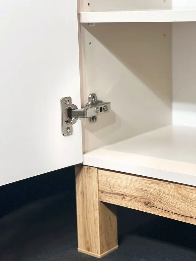 Szafka pod umywalkę BALI 2D 60 cm kaszmirowy mat z cichym domykiem  I sklep meblowy MIRAT. styl SKANDYNAWSKI kolekcja BALI