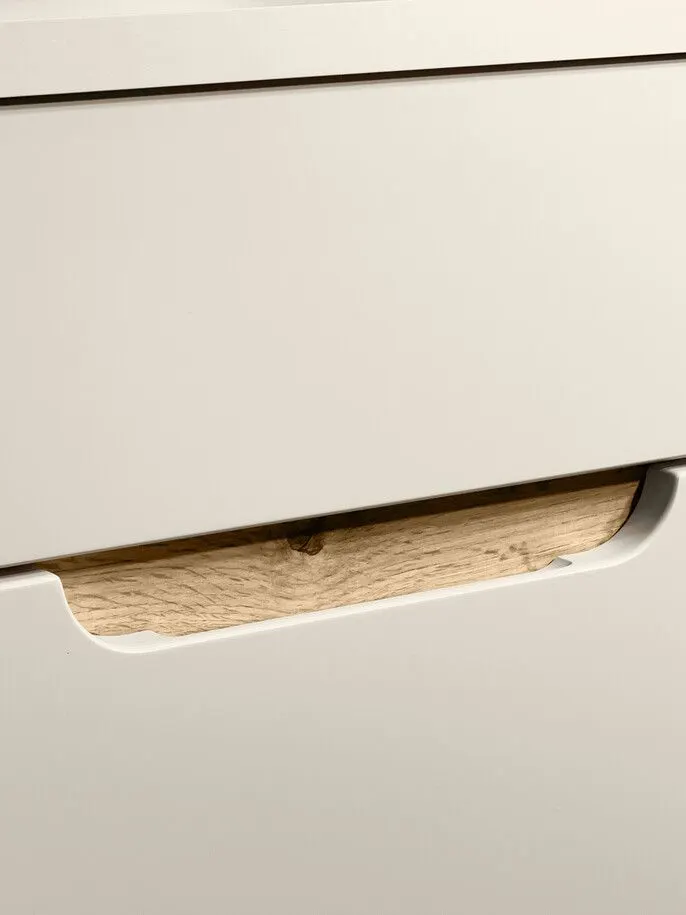 Szafka pod umywalkę BALI 2D 60 cm kaszmirowy mat z cichym domykiem  I sklep meblowy MIRAT. styl SKANDYNAWSKI kolekcja BALI