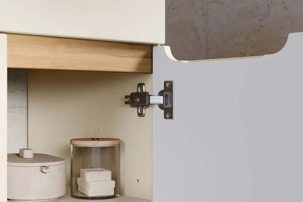 Szafka pod umywalkę BALI 2D 80 cm kaszmirowy mat w stylu skandynawskim I sklep meblowy MIRAT. styl SKANDYNAWSKI kolekcja BALI