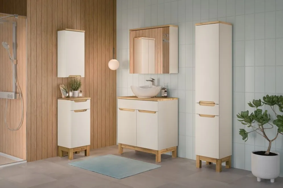 Szafka łazienkowa BALI 1D 35 cm kaszmirowy mat jednodrzwiowa I sklep meblowy MIRAT. styl SKANDYNAWSKI kolekcja BALI