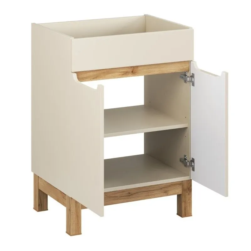 Szafka pod umywalkę BALI 2D 60 cm kaszmirowy mat z cichym domykiem  I sklep meblowy MIRAT. styl SKANDYNAWSKI kolekcja BALI