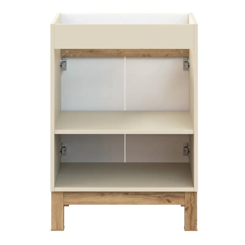 Szafka pod umywalkę BALI 2D 60 cm kaszmirowy mat z cichym domykiem  I sklep meblowy MIRAT. styl SKANDYNAWSKI kolekcja BALI