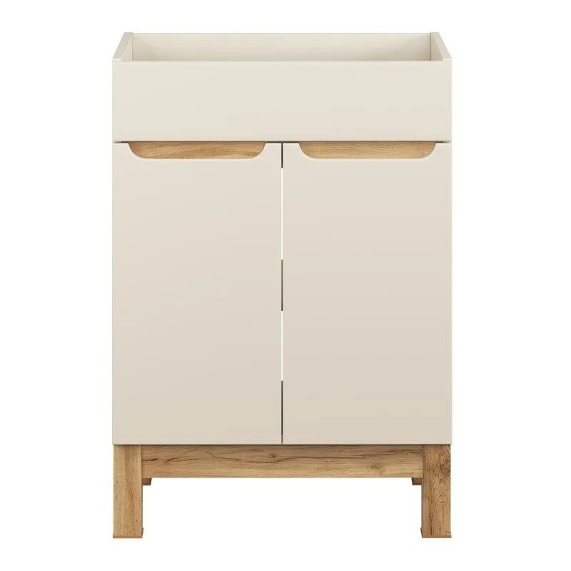 Szafka pod umywalkę BALI 2D 60 cm kaszmirowy mat z cichym domykiem  I sklep meblowy MIRAT. styl SKANDYNAWSKI kolekcja BALI