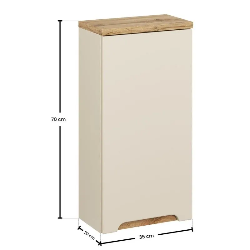 Szafka łazienkowa BALI 1D 35 cm kaszmirowy mat jednodrzwiowa I sklep meblowy MIRAT. styl SKANDYNAWSKI kolekcja BALI