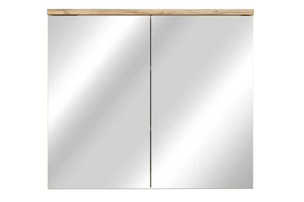 Szafka łazienkowa BALI 80 cm kaszmirowy mat z lustrem z półkami I sklep meblowy MIRAT. styl SKANDYNAWSKI kolekcja BALI