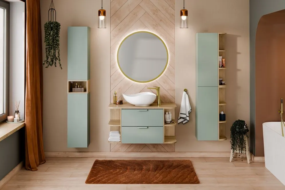 Szafka łazienkowa ASTER GREEN 1D 30cm zielony mat górna I sklep meblowy MIRAT.