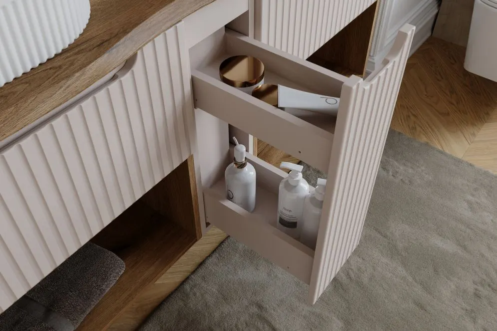 Szafka łazienkowa NOVA CASHMERE CARGO 30cm kaszmirowa ryflowana I sklep meblowy MIRAT. styl RYFLOWANY kolekcja NOVA