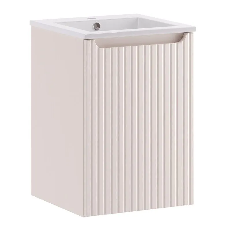 Szafka pod umywalkę NOVA CASHMERE 1D 40cm kaszmirowa jednodrzwiowa I sklep meblowy MIRAT. styl RYFLOWANY kolekcja NOVA