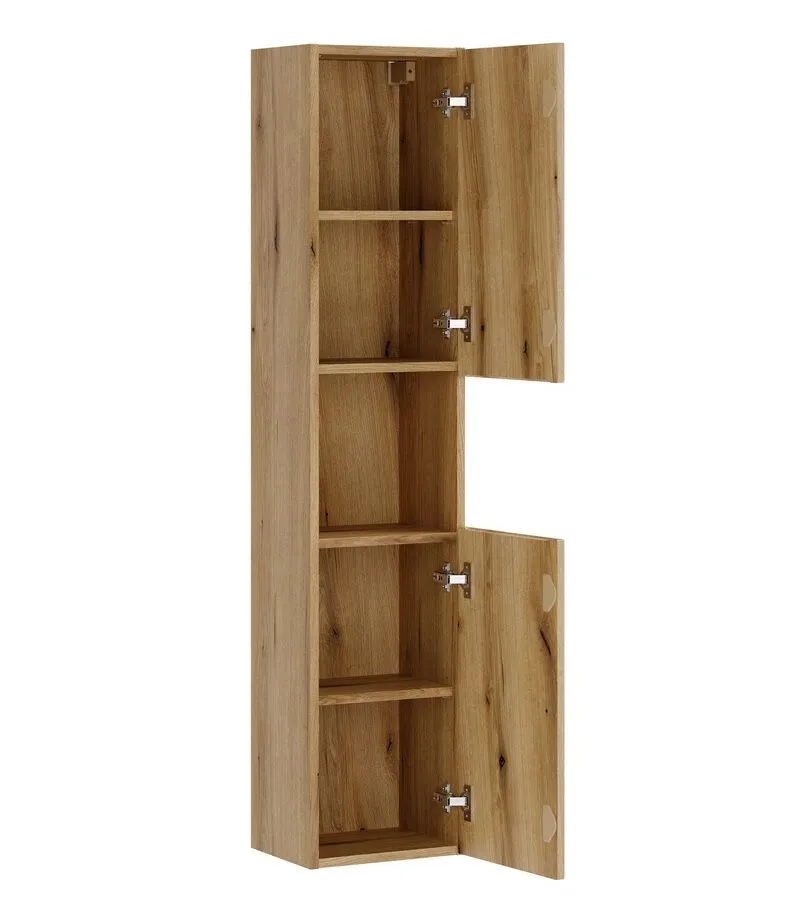 Wysoka szafka łazienkowa NOVA COAST EVOKE 2D 30cm dąb coast evoke I sklep meblowy MIRAT. styl RYFLOWANY kolekcja NOVA