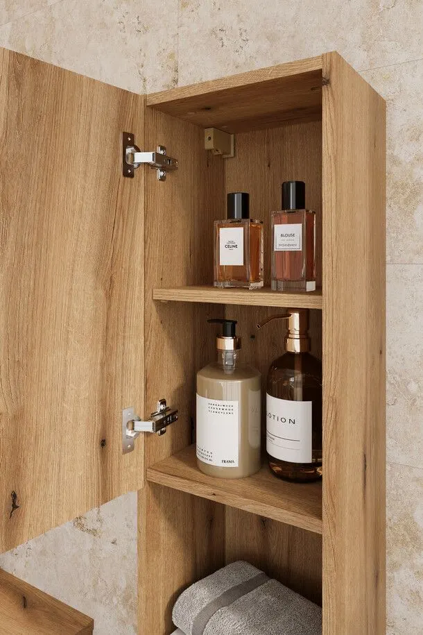 Wysoka szafka łazienkowa NOVA COAST EVOKE 2D 30cm dąb coast evoke I sklep meblowy MIRAT. styl RYFLOWANY kolekcja NOVA