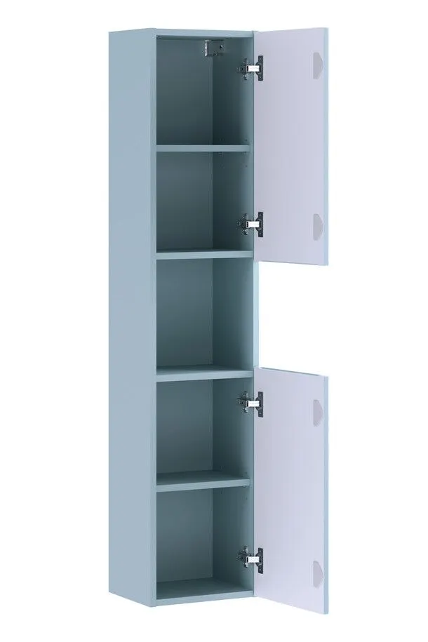 Szafka łazienkowa NOVA DENIM 2D 30cm niebieska wysoka dwudrzwiowa I sklep meblowy MIRAT. styl RYFLOWANY kolekcja NOVA