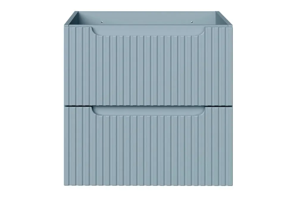 Szafka pod umywalkę NOVA DENIM 2S 60cm niebieska z szufladami ryflowanymi I sklep meblowy MIRAT. styl RYFLOWANY kolekcja NOVA