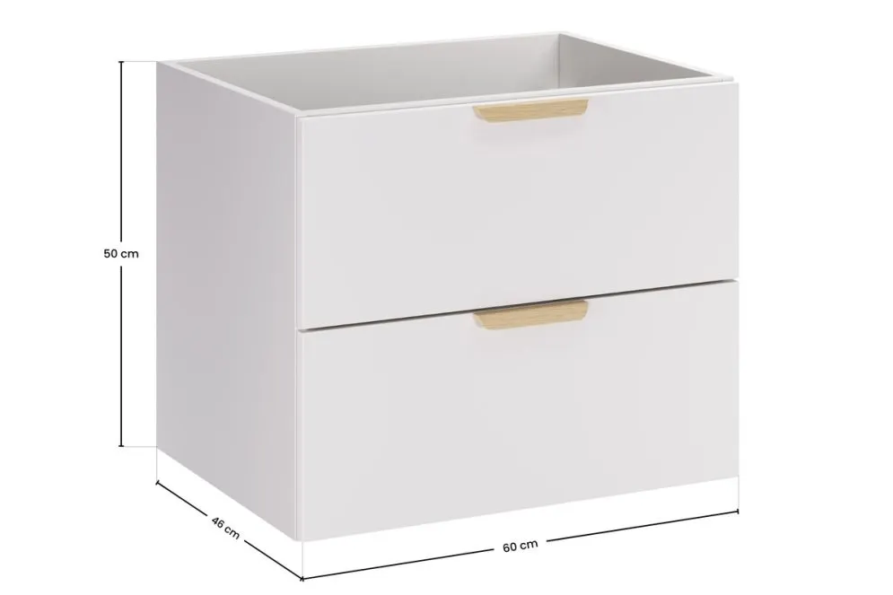 Szafka pod umywalkę nablatową ASTER WHITE 60cm biały mat- zestaw 80cm z blatem i regałem 20cm I sklep meblowy MIRAT. styl SKANDYNAWSKI kolekcja ASTER