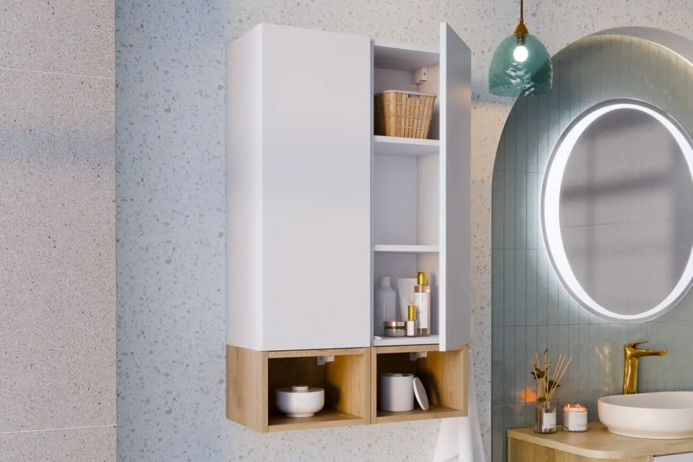 Szafka łazienkowa ASTER WHITE 1D 30cm biały mat jednodrzwiowa I sklep meblowy MIRAT. styl SKANDYNAWSKI