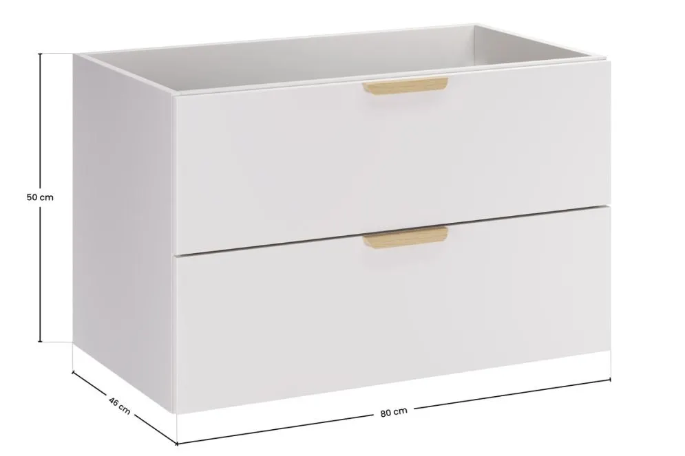 Szafka pod umywalkę nablatową ASTER WHITE 80cm biały mat - zestaw 120cm z blatem i 2x regał I sklep meblowy MIRAT. styl SKANDYNAWSKI kolekcja ASTER